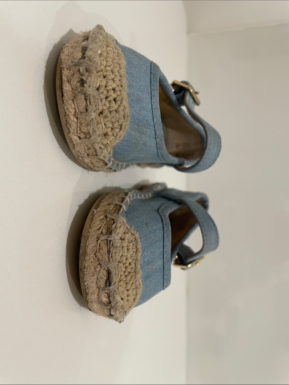 Janie and Jack Light Blue Mary Jane Espadrille Kids Shoes Toddler size 6 - Picture 3 of 6